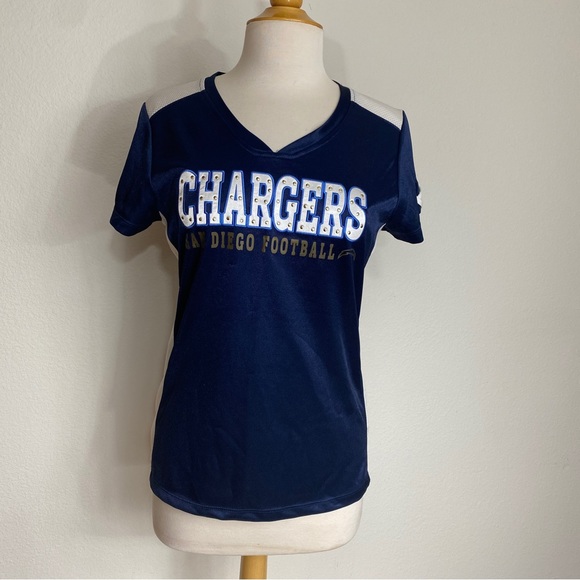 NFL Women's Navy San Diego Chargers Jersey Short Sleeve T-Shirt Size Medium - Picture 1 of 15